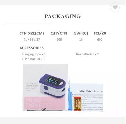 OLED डिस्प्ले Spo2 पोर्टेबल फिंगरटिप पल्स ऑक्सीमीटर हार्ट रेट Spo2