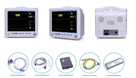 12 इंच मल्टीपैरामीटर रोगी मॉनिटर ETCO2 SPO2 ECG मॉनिटर मल्टी पैरामीटर आईसीयू मॉनिटर